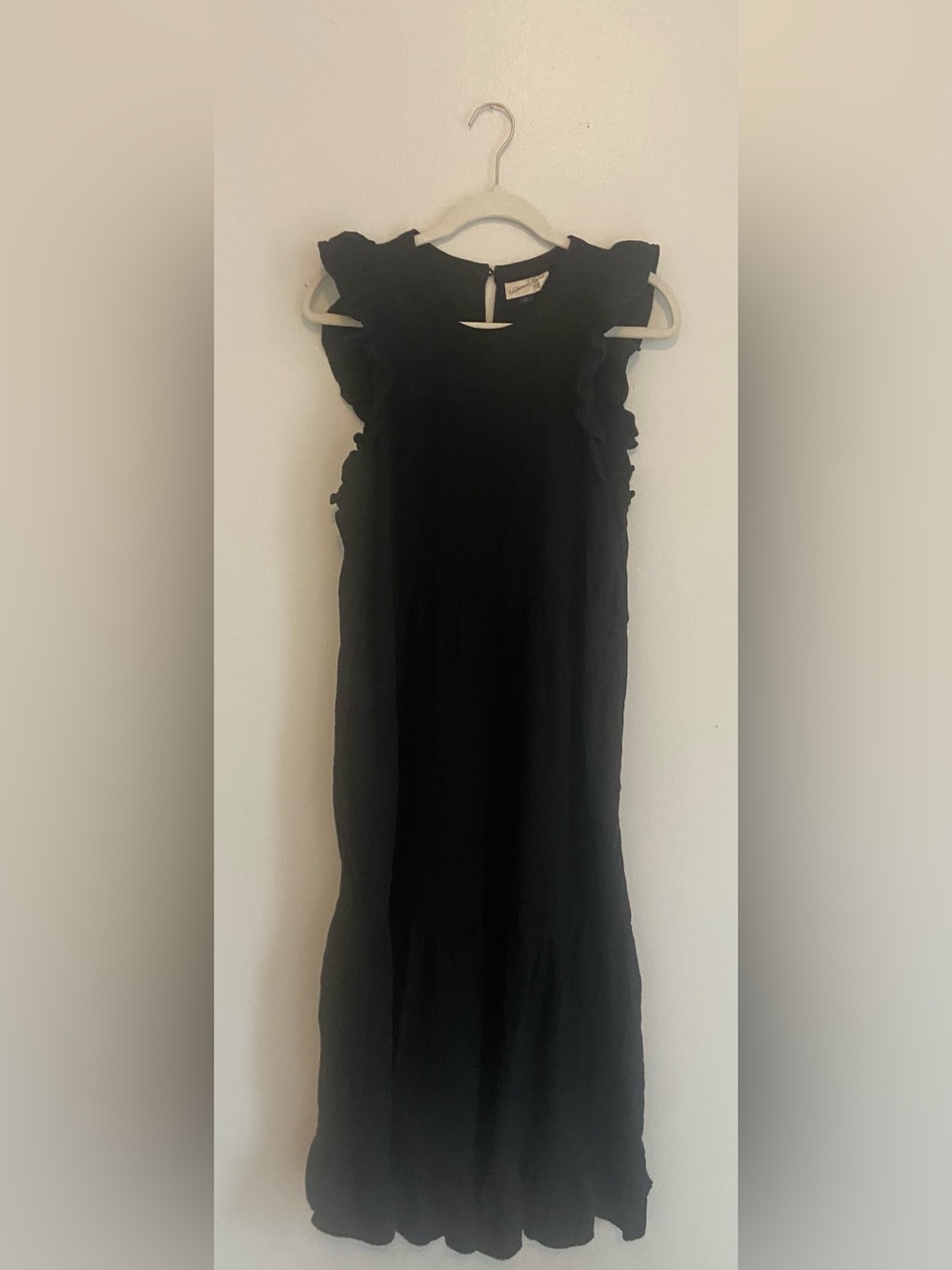Universal Thread Black Ruffle Sleeve Tiered Maxi Dress
